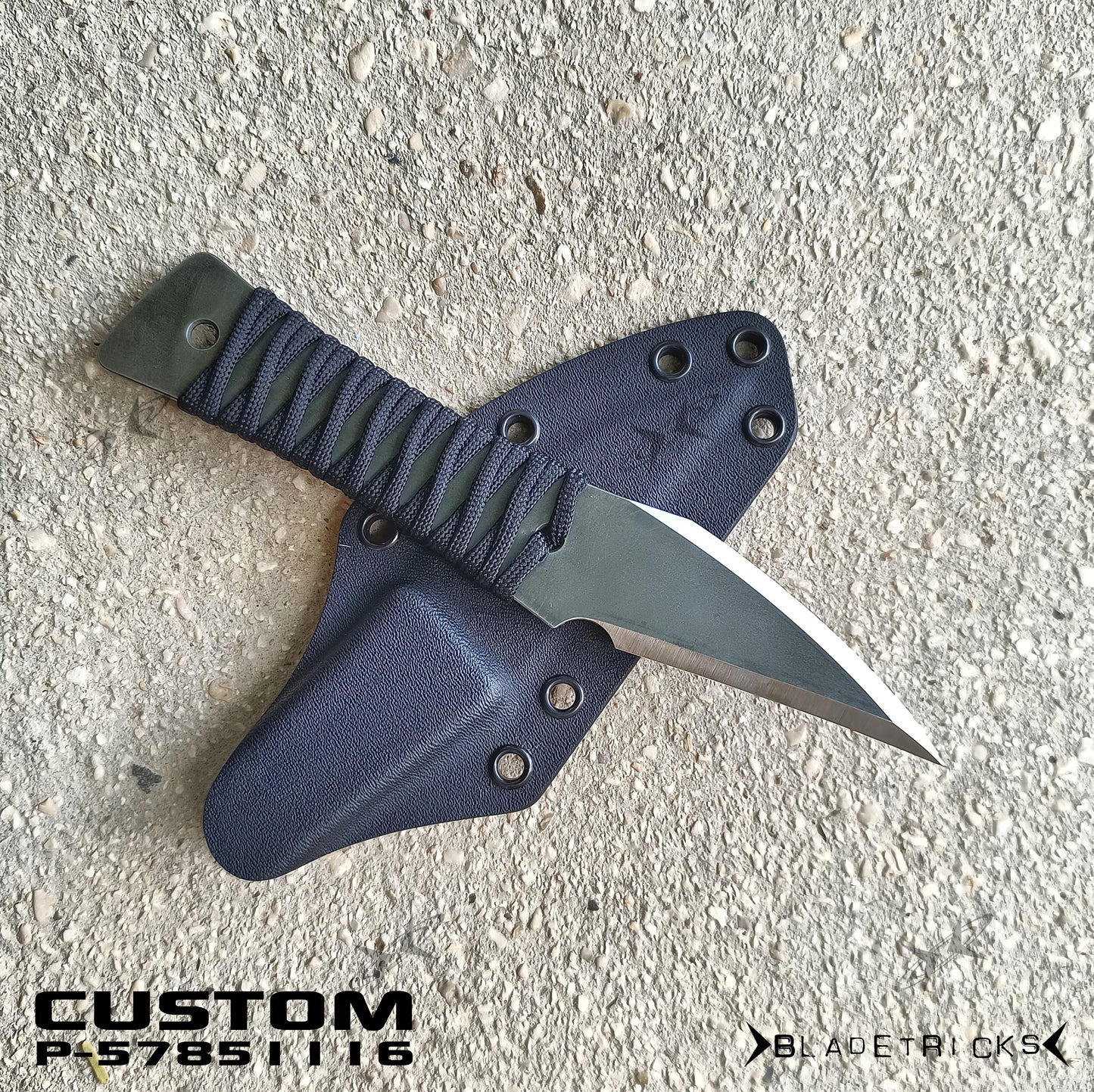 BLADETRICKS CUSTOM P-57851116 PIKAL KNIFE, CORD WRAPPED
