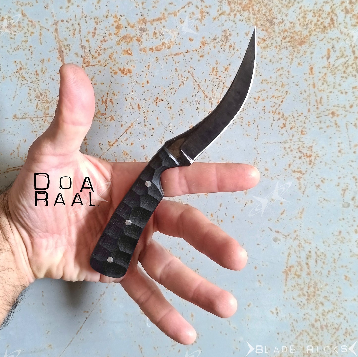 BLADETRICKS CUSTOM DOA RAAL KNIFE, BLACK G10