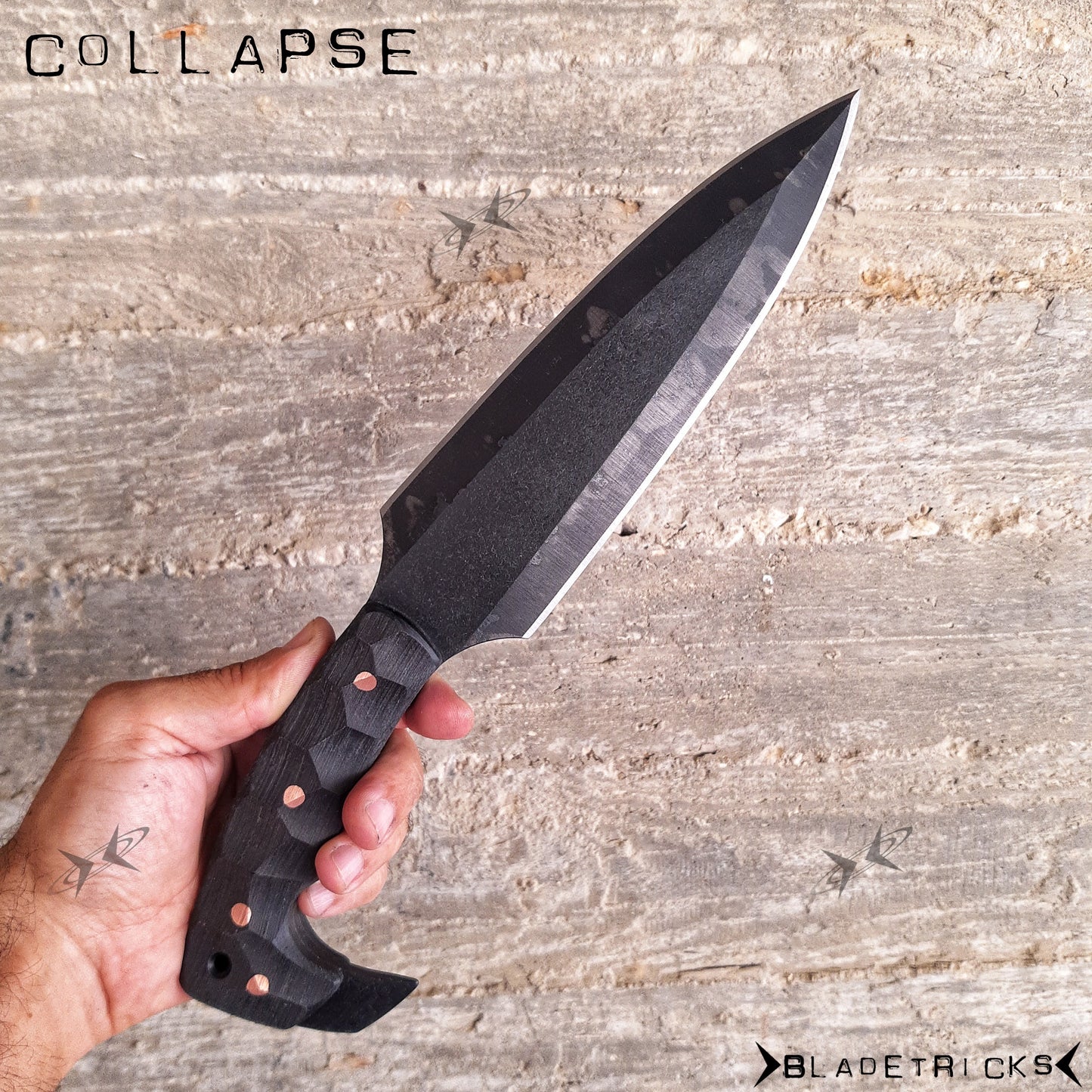 BLADETRICKS CUSTOM COLLAPSE DOUBLE EDGE KNIFE