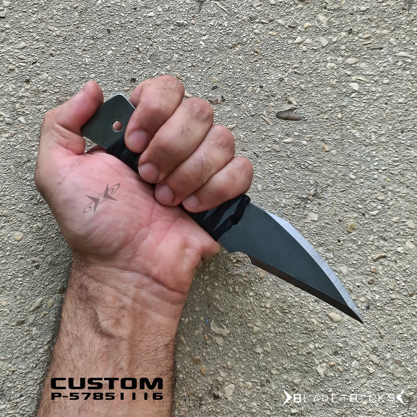 BLADETRICKS CUSTOM P-57851116 PIKAL KNIFE, CORD WRAPPED