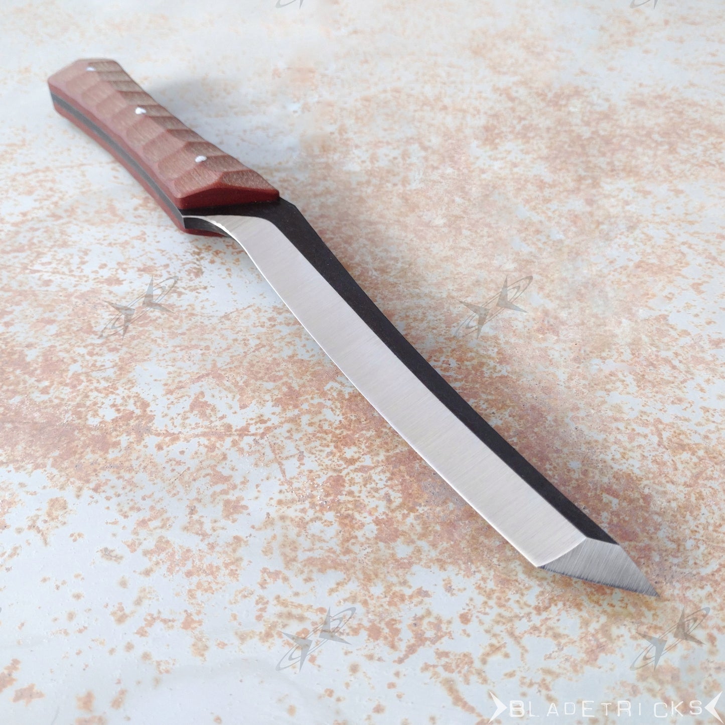 BLADETRICKS CUSTOM KADESH TANTO, NATURAL MICARTA