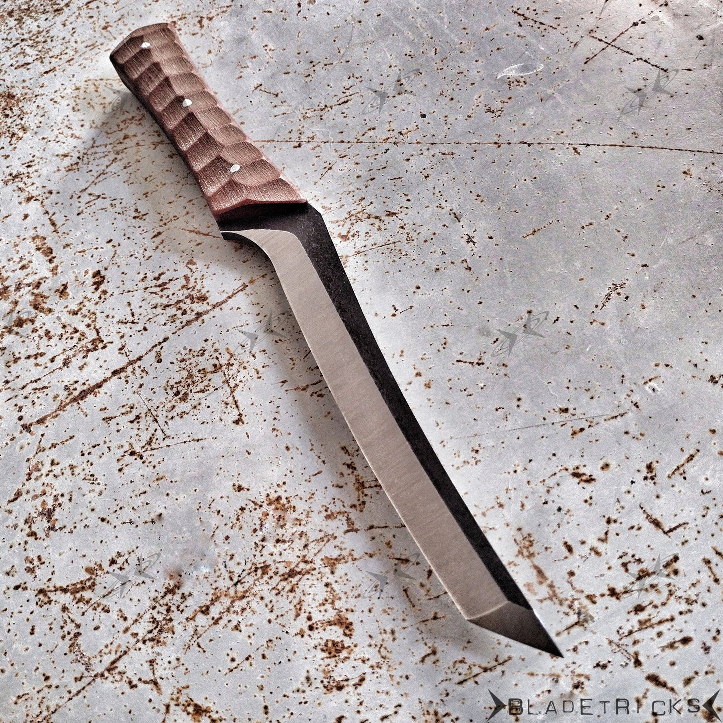 BLADETRICKS CUSTOM KADESH TANTO, NATURAL MICARTA