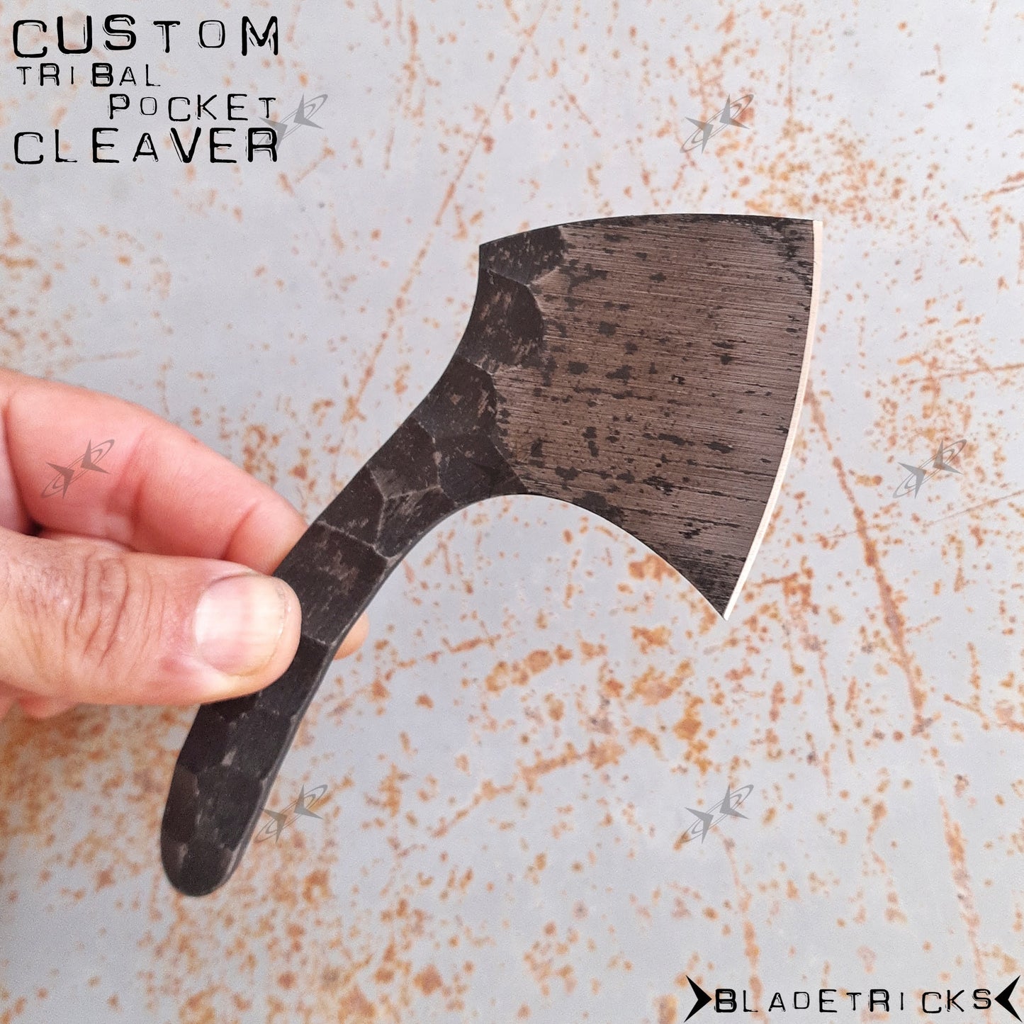 BLADETRICKS CUSTOM SWEET POCKET CLEAVER, TRIBAL VERSION