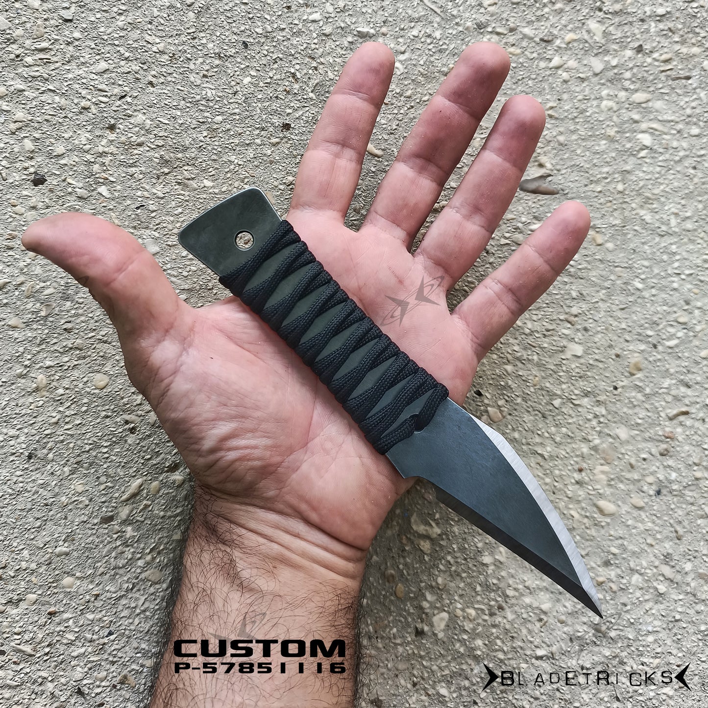 BLADETRICKS CUSTOM P-57851116 PIKAL KNIFE, CORD WRAPPED