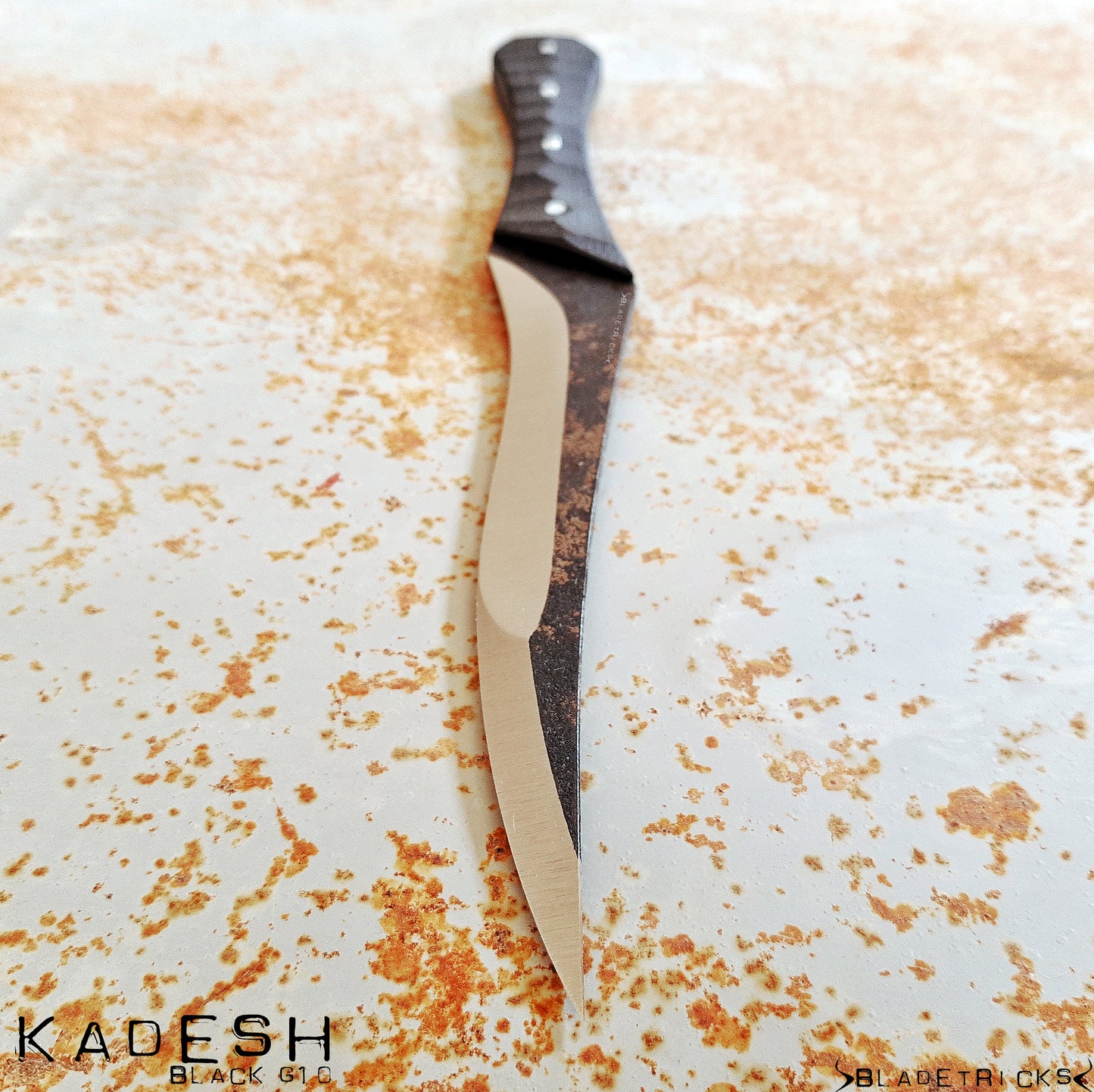 Custom tactical dagger recurve blade compound grind