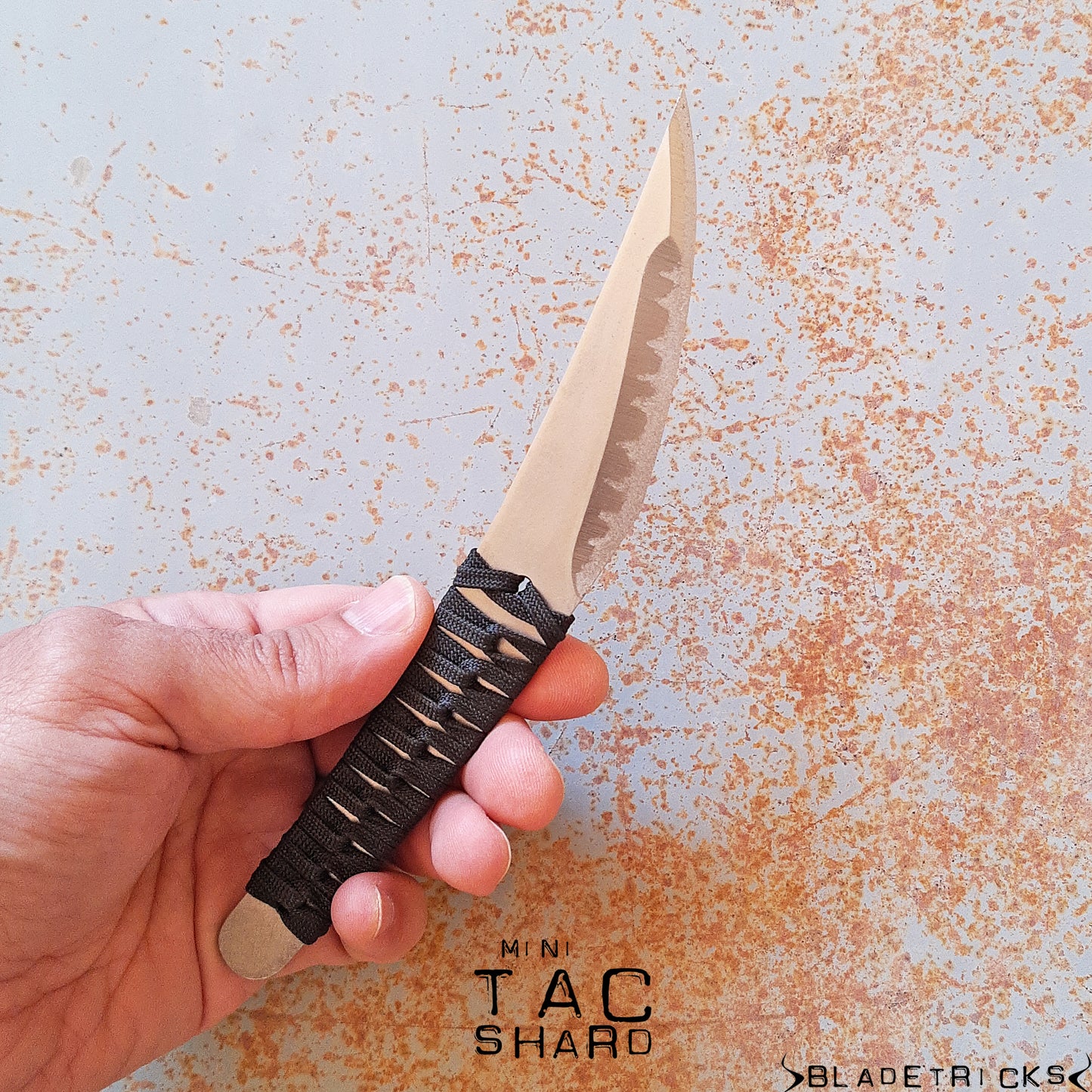 BLADETRICKS CUSTOM MINI SHARD, TITANIUM & CORD WRAPPED