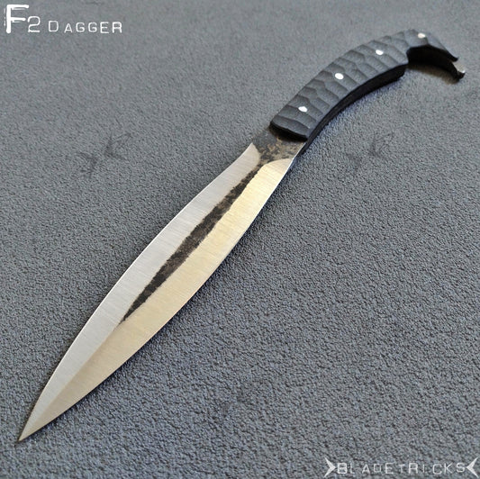 BLADETRICKS CUSTOM F2 DAGGER, BLACK G10