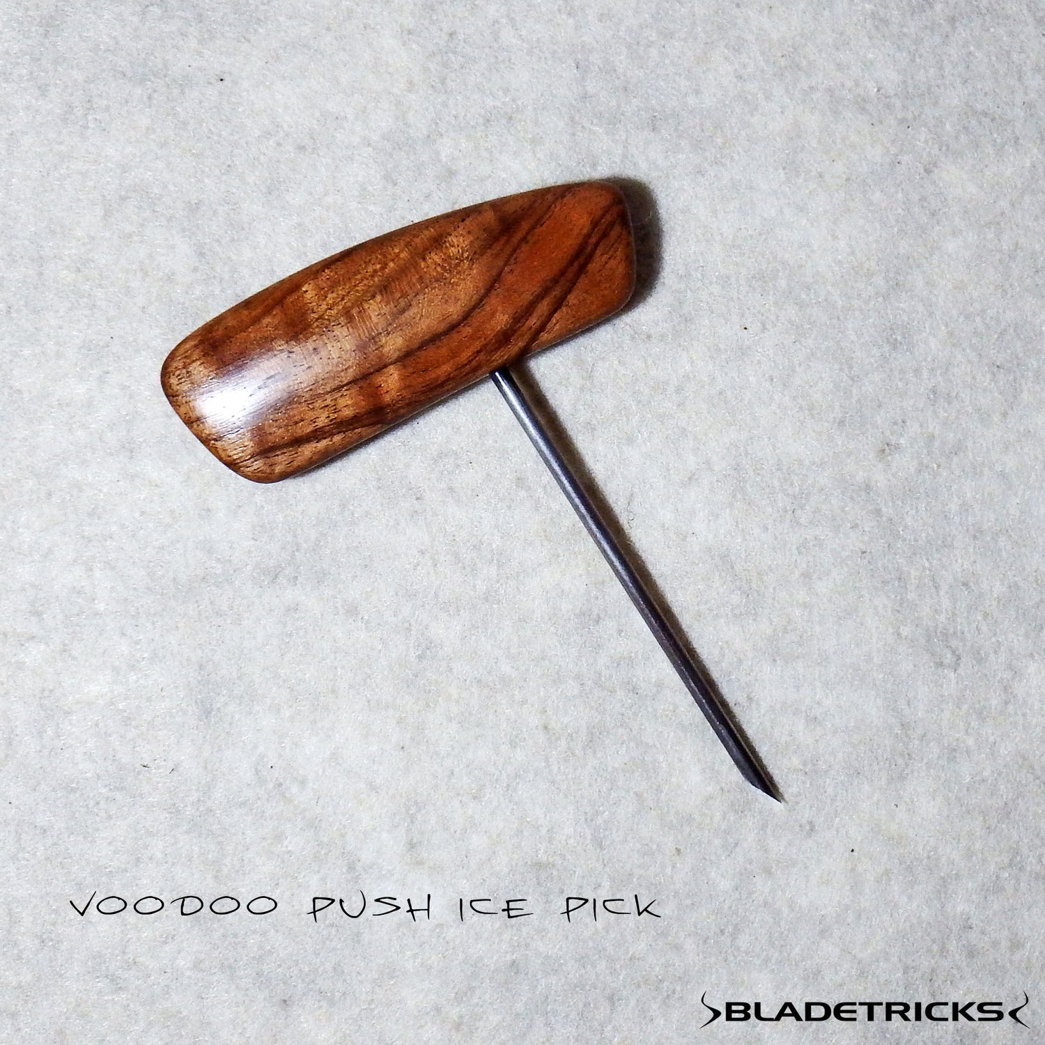 Walnut handle custom ice pick push dagger handcrafted by Bladetricks