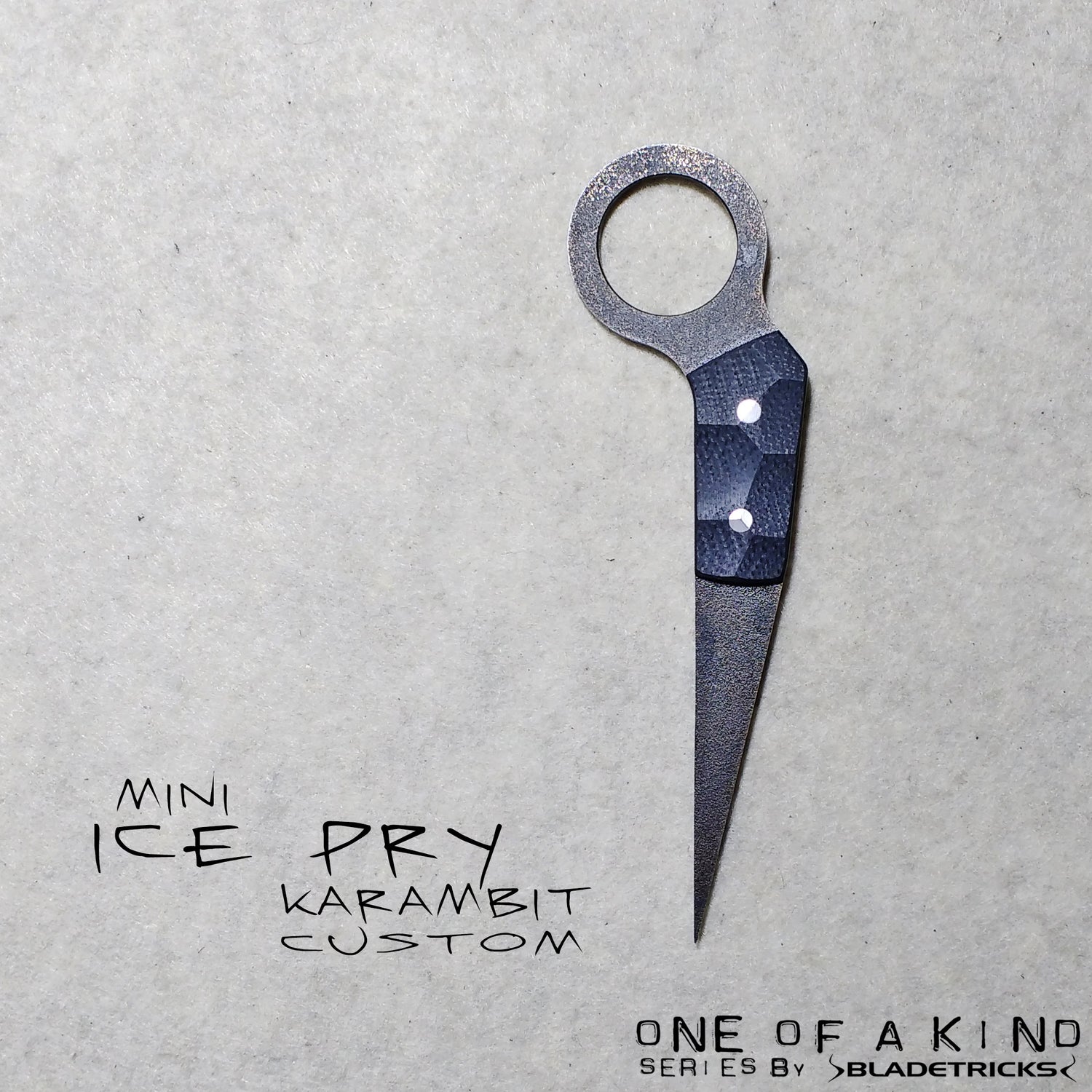 Bladetricks custom Mini Ice Pry Karambit, black G10 scales version