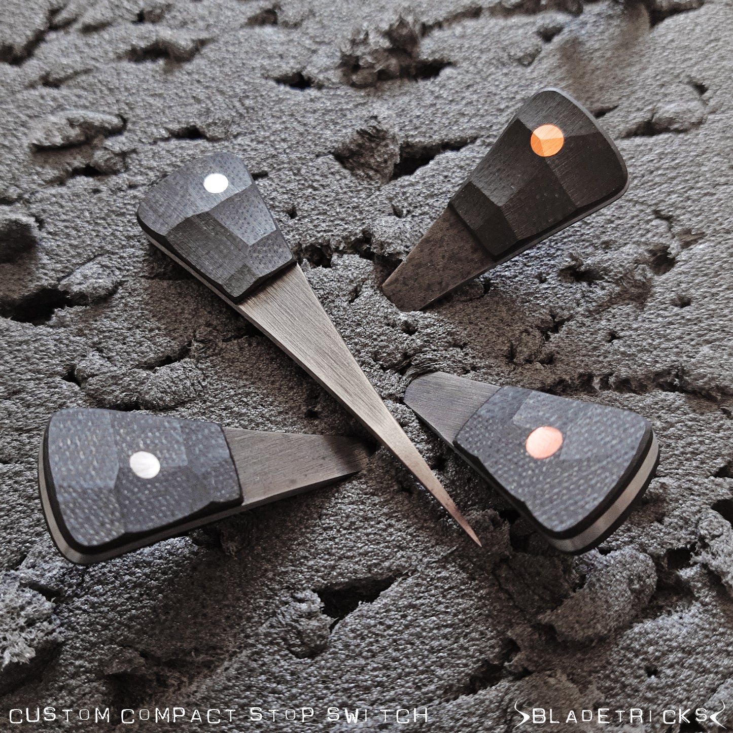BLADETRICKS CUSTOM COMPACT STOP SWITCH, BLACK G10 VERSION