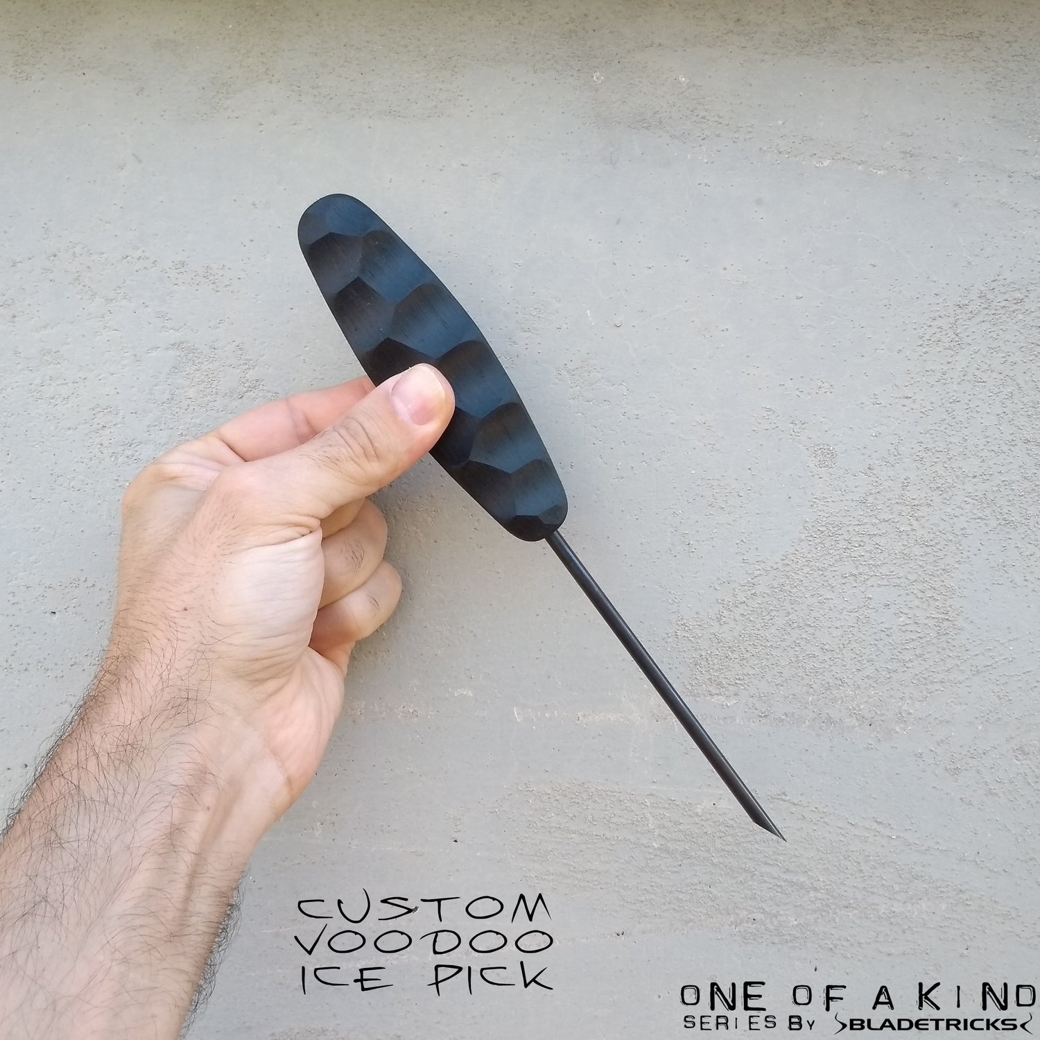 Custom Bladetricks Voodoo ice pick hsnd sculpted polymer handle