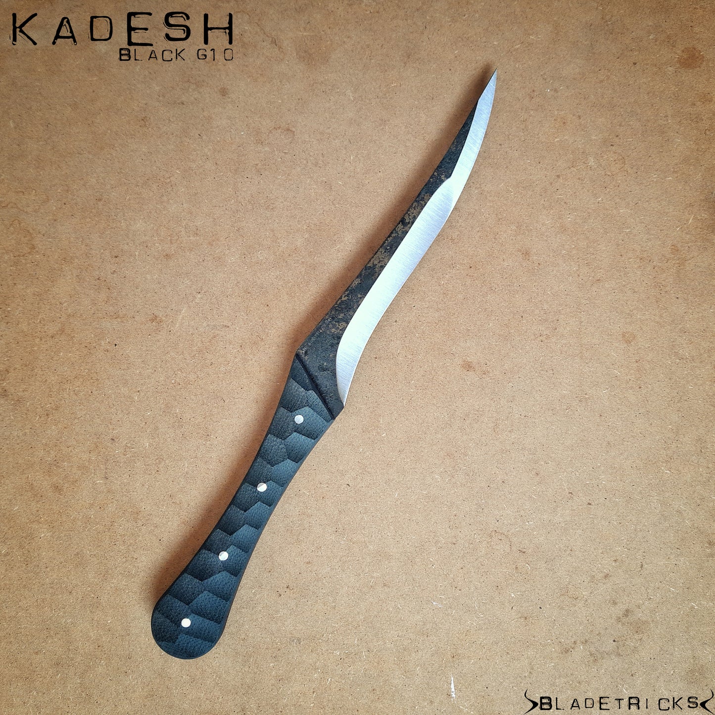 Custom tactical dagger recurve blade compound grind