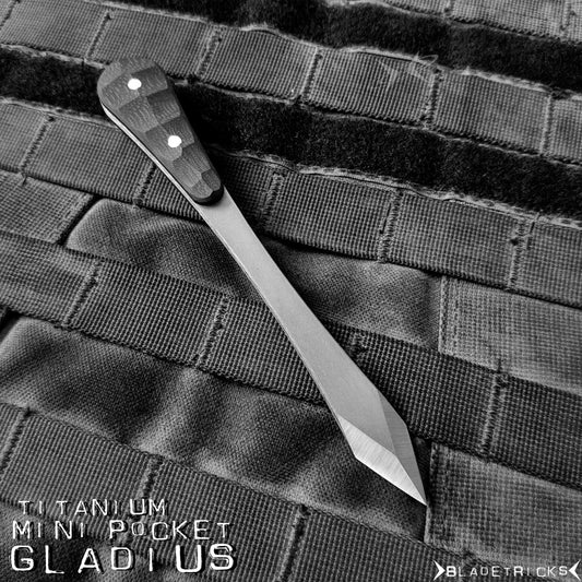 BLADETRICKS CUSTOM TITANIUM MINI POCKET GLADIUS, BLACK G10